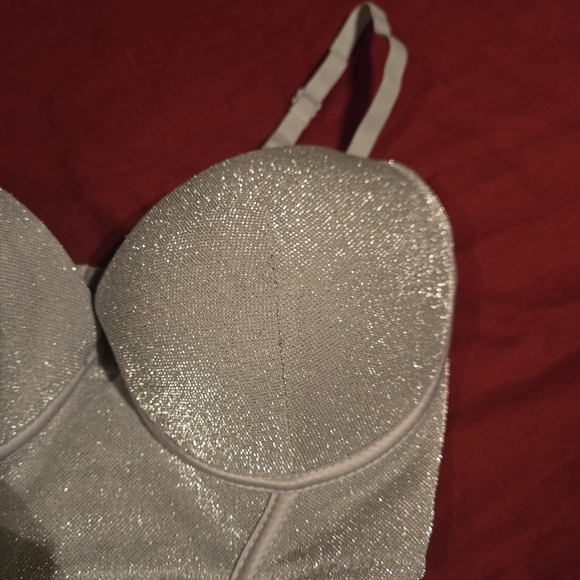 Sparkle Longline Bralette - Silver - Picture 2 of 5